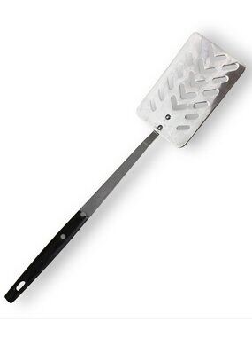 Vintage Slotted Turner Spatula Japan Stainless Steel Black Handle Utensil